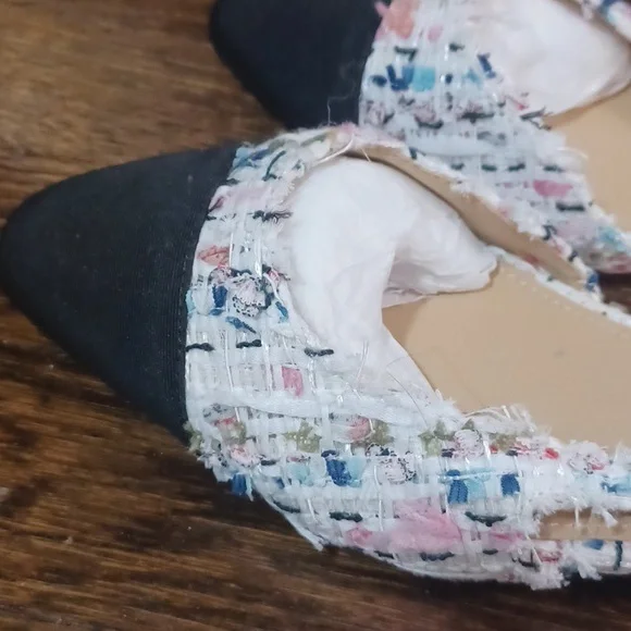 SweetTweed Cap Toe Slingback Flats W/lleather Soles sz.9 - Picture 7 of 7